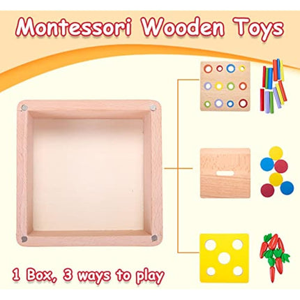 Baby Montessori Toys for 1 Year Old Boys Girls, Wooden Toys for 1 2 3 Year Olds, Baby Sensory Toys 4 in 1 Activity Cube Balls Drop Toy, Toddlers Educational Sorting Toy, Babies 1st Birthday Gifts