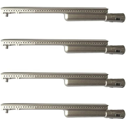 GRILLJOB 4 Pack Heavy Duty Cast Stainless Steel Grill Burner for Bull, Grill Replacement Parts for Bull, Cal Flame, Lion, Blaze, Turbo, Beefeater, Thermos, Char Broil, Jenn Air, Nexgrill