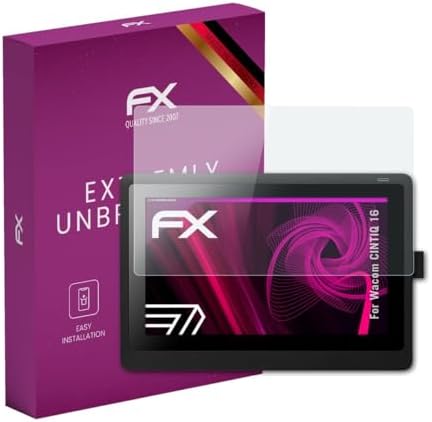 atFoliX Plastic Glass Protective Film compatible with Wacom CINTIQ 16, 9H Hybrid-Glass FX Screen Protector