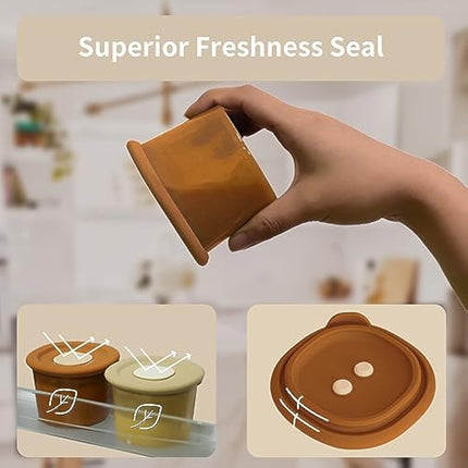 Moonkie Silicone Baby Food Storage Containers, 6 Pack, 120ml Weaning Freezer Pots with Airtight Lids, Reusable Baby Food Snack Pots, Microwave and Dishwasher Safe, Perfect for Infant & Toddler Food