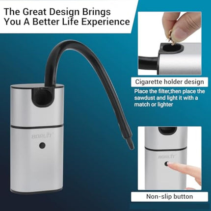 BORUiT Smoking Gun BBQ Cold Food Smoker, Portable Smoke Infuser Cheeses Salmon Sausage Meat Cocktail Smoker Handheld Portable BBQ Smoker with Wood Chips