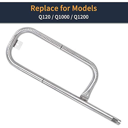 LOKHING 60040 Burner Tube Replacement for Weber Q100 Series Q100, Q120, Q1000, Q1200, Baby Q, 43.82 CM Stainless Steel Burner Replace for Weber 50060001 51010001 51060001 LP, 69957