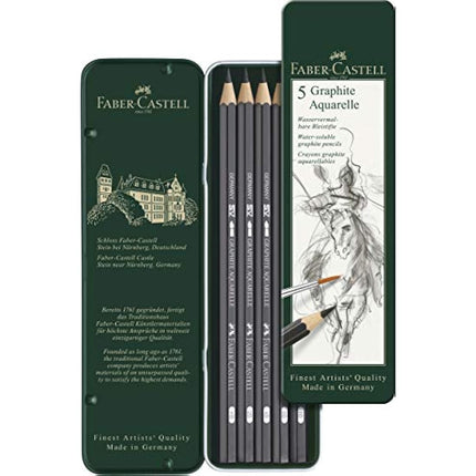 Faber-Castell Watercolour Pencil Set Complete with Watercolour Pencils ABLRECHT DÜRER and Water Tank Brush