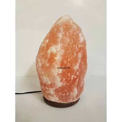 Needs&Gifts 2-3 KG Prime Quality 100% Original Himalayan Crystal Rock Salt Lamp Natural from Foothills of The Himalayas Beautifully Hand Craft Comes with Complete Electric Fitting Guaranteed