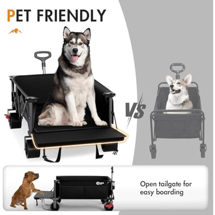 Portal Widened Folding Festival Trolley XXL With Brakes - Heavy Duty 600L Camping Cart, Beach Wagon, Collapsible Garden Cart for Picnic - 180KG Capacity