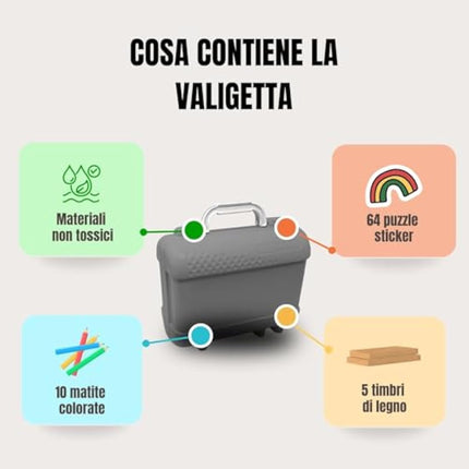 Multiprint Travel Set Paw Patrol Boy, Made in Italy, Coloring Book, with Puzzles and Pencils, Stamps for Children, in Wood and Natural Rubber, Non-toxic Washable Ink, Gift Idea, 42903