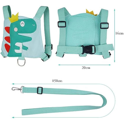 AOMIG Baby Reins, Baby Walking Reins and Toddler Safety Harness, Dinosaur Baby Reins Safety Leash for Toddlers Boys and Girls (Green)