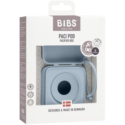BIBS Pacifier box with elastic. Sterilizer box for pacifier. 100% BPA-free material. Baby Blue