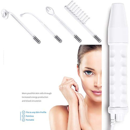 TEEROVA Skin Therapy Wand - Portable Handheld High Frequency Skin Therapy Machine for Acne Treatment, Skin Tightening, Wrinkle Reducing, Dark Circles, Puffy Eyes & Hair Follicle Stimulator
