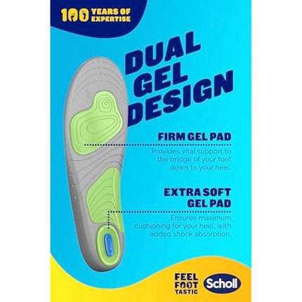 Scholl Insoles Men's Sport Gel Active UK Shoe Size 7-12