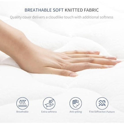 wowttrelax King Size Gel Memory Foam & Pocket Sprung Orthopedic Mattress - Medium Firm, Edge Support & Motion Isolation - 150x200x25