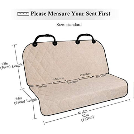 VIVAGLORY Dog Seat Covers, Dog Backseat Cover Pet Bench Protectors with Anti-Slip Backing, Back Seats Cover Rear Seat Covers Car Seat Cover for Dogs, Heather Khaki, S