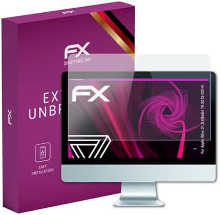 atFoliX Plastic Glass Protective Film compatible with Apple iMac 21,5 (Model 7G 2012-2014), 9H Hybrid-Glass FX Screen Protector