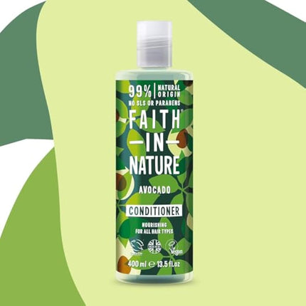 Faith In Nature Natural Avocado Conditioner, Nourishing, Vegan & Cruelty Free, No SLS or Parabens, for All Hair Types, 400ml