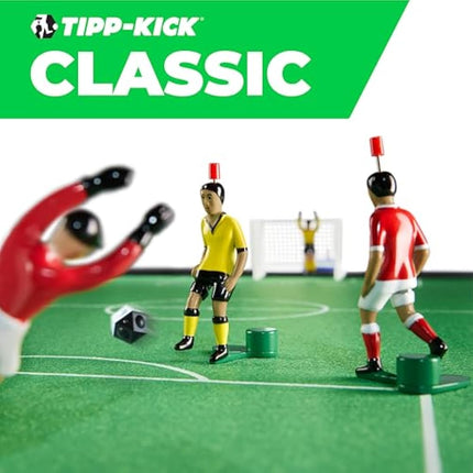 TIPP-KICK Classic 80x47 cm - Ready-to-play Table Football Game Set with 2x Player Figures, 2x Goalkeepers, 2x Plastic Goals, 2x Balls I Felt Pitch I Indoor Football Gifts for Boys and Girls