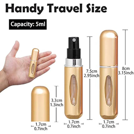 4PCS 5ml Perfume Atomiser Refillable Bottles Portable Mini Spray Travel Bottle Easy to Refill Empty Atomizer Bottle for Purse Handbag Pocket Luggage,Bright Color