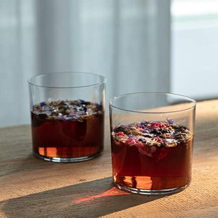 KROSNO Clear Water Drinking Glasses | Set of 6 | 350 ML | Mixology Collection | Glasses Drinking Tumbler, Whiskey Glasses, Dessert Glasses | Home & Bar Gift Set | Tumblers Crystal Set Glassware