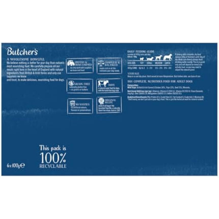 BUTCHER'S Wet Dog Food Tin Cans Grain Free Tripe Mix 9.6kg (24 x 400g)