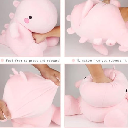 OUKEYI Cute Dinosaur Plush Toys,kawaii plush animal dolls, Plush Stuffed Animal Dino Hugging Pillow Soft, Birthday Gifts for Kids Girls Boys (pink)