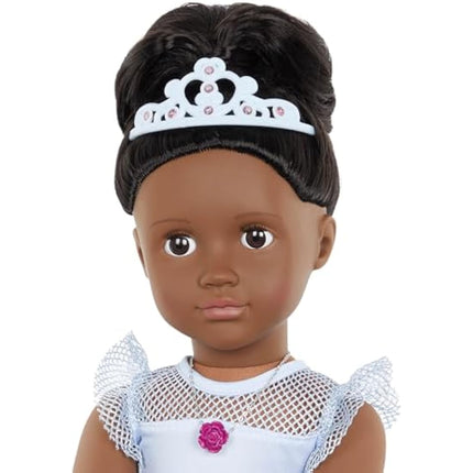 Our Generation - 46 cm Floral Fashion Starter Doll - Rosalind - Dark Brown Hair & Eyes - 3 Outfits & Styling Accessories in Gift Box - Pretend Play - Toys for Kids Ages 3+