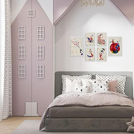 Nacnic Set of 6 posters of Alicia and the Little Prince. Collection of plates with aesthetic collage for interior decoration. Sizes A3 and A4. With white frame.