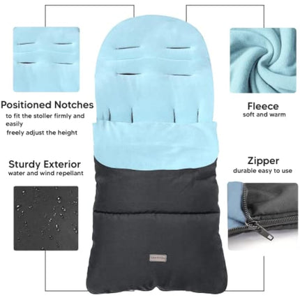 CrocnFrog Universal Baby Bunting Footmuff - Cosy Toes Fit Toddler Foot Muff for Stroller,Buggy,Pushchair & Pram Footmuffs Comes with Warm and Soft Polar Fleece Water & Wind Proof to Protect Infant
