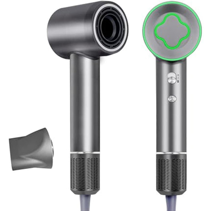 Hair Dryer, IMMOSO 1600W Fast-Drying Blow Dryer 110,000 RPM Brushless High-Speed Motor, Low Noise Thermo-Control with 200 Million Negative Ionic, Portable Hairdryer for Home/Gift, Gray