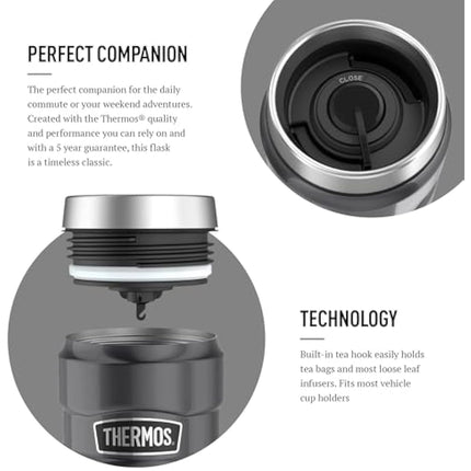 Thermos Stainless King Travel Tumbler & Multi- Purpose Flask- 470ml Insulated Hot & Cold Water Bottle for Daily Commute & Weekend Adventures - Sleek Design in Gun Metal, 5-Year Durability