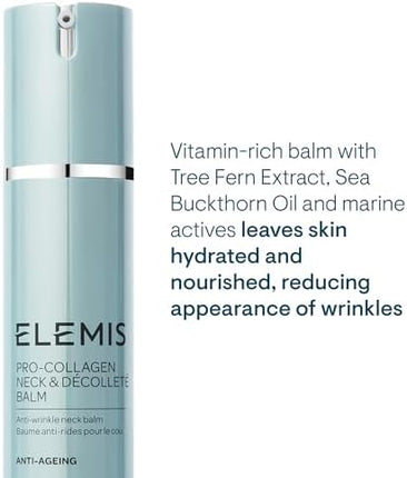 ELEMIS Pro-Collagen Neck and Décolleté Balm – Moisturizing Face & Neck Cream to Firm, Smooth, Hydrate, and Reduce Wrinkles, Vitamin-Rich Anti-Aging Balm for Soft, Youthful Skin, 50ml