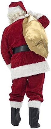 Ahititi Santa Claus Costume for Men Santa Suit Adults 11pcs Mens Deluxe Professional Christmas Clause Outfit Xmas Cosplay