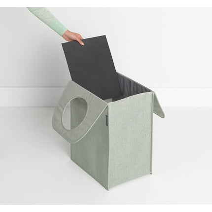 Brabantia - Laundry Bag Rectangular - Foldable Top - Quick-drop Opening - Space Efficient - Easy to Unload - Large Opening for Dirty Clothes - Green -