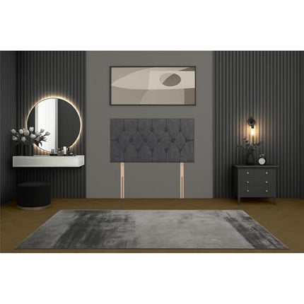Bed Centre 3FT Single Charcoal Plush Divan Bed Base with Matching Headboard – Stylish Upholstered Platform | No Drawers | UK Made | Durable & Modern Design