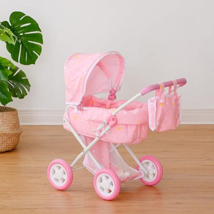 Olivia's Little World Twinkle Stars Deluxe Baby Doll Stroller Pram Pink OL-00011