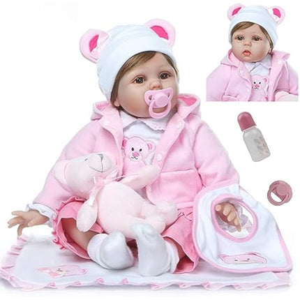 ZIYIUI Reborn Baby Dolls 22 inch 55cm Lifelike Reborn Babies Soft Silicone Vinyl Realistic Newborn Reborn Baby Girls with Eyes Closed