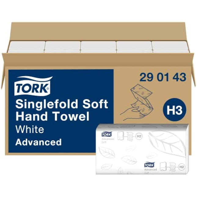 Tork Hand Towel Singlefold 2-Ply White 250 Sheets (Pack of 15) 290143