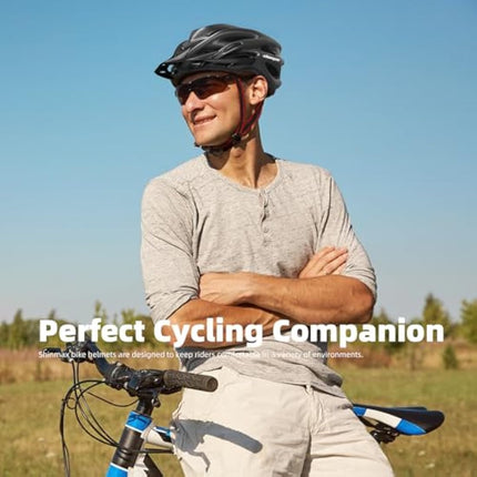 Shinmax Bicycle Helmet with Safety LED Light CE Certified Bike Helmet Adjustable Mountain & Road Cycle Helmet for Men Women Adult Cycling Helmet with Detachable Visor Lightweight MTB Helmet