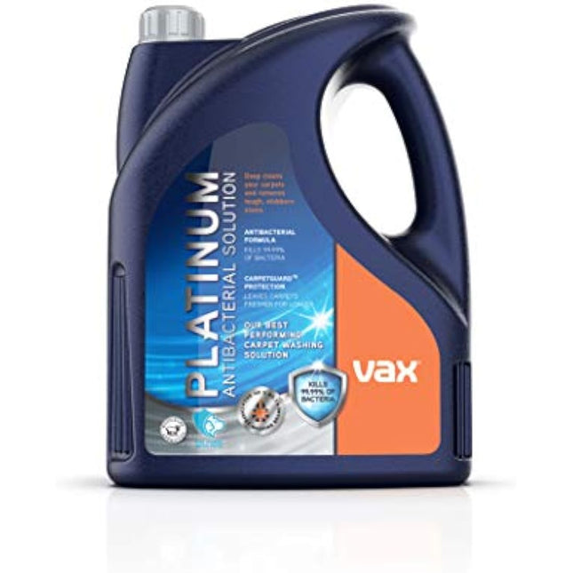 Vax Platinum Antibacterial 4L Carpet Cleaner Solution, Stain Remover Shampoo, Citrus & Blossom Scent, Removes 99.99% of bacteria, Neutralises Pet Odours, 1-9-142405, Blue
