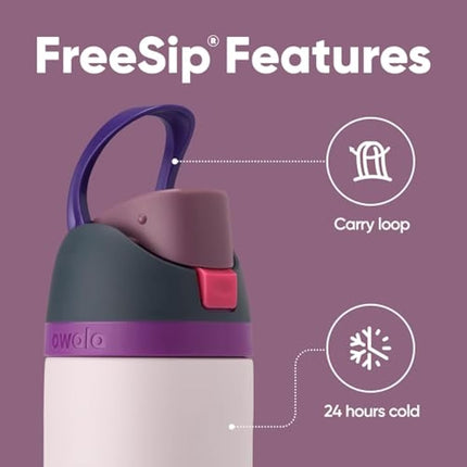 Owala FreeSip Insulated Stainless Steel Water Bottle with Straw for Sports and Travel, Leak Proof, BPA-Free, 710ml, Dreamy Field