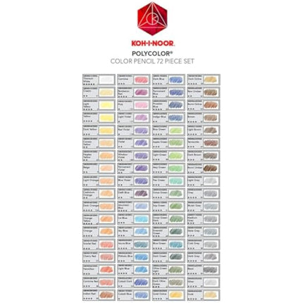 Koh-I-Noor Polycolor Artist's Coloured Pencils (Set of 72)