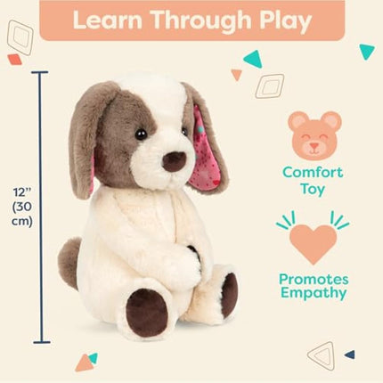 B. toys – 12-Inch Plush Dog – Huggable Dog Stuffed Animal Toy – Soft & Cuddly Plush Puppy – Washable – Babies, Toddlers, Kids – Happy Hues – Cupcake Pup – 0+ Months