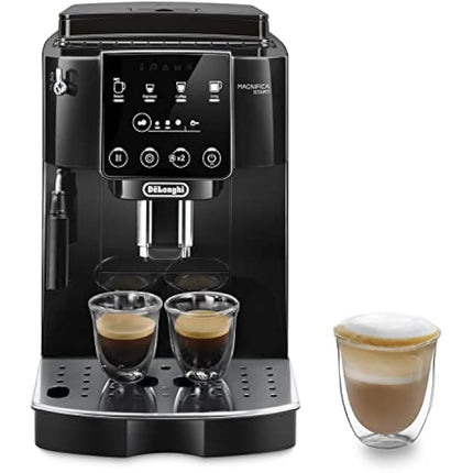 De'Longhi Magnifica ECAM222.20.B, Automatic Coffee Machine with Milk Nozzle, Bean to Cup Espresso Machine with 4 One-Touch Recipes, Soft-Touch Control Panel, 1450W, Black