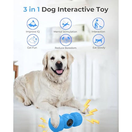 LACCEN Interactive Dog Toy, Rolling Dog Treat Dispenser Slow Feeder, Funny Dog Puzzle Toy, Reduce Boredom Improve IQ, Treat Toys for Boredom Medium Large Dogs (Blue)
