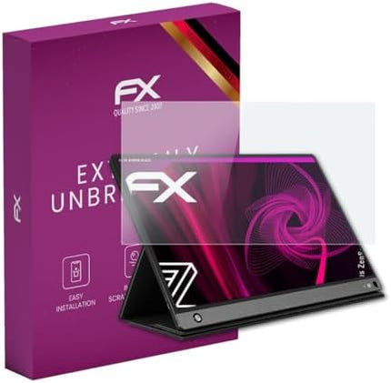 atFoliX Plastic Glass Protective Film compatible with Asus ZenScreen Touch MB16AMT, 9H Hybrid-Glass FX Screen Protector