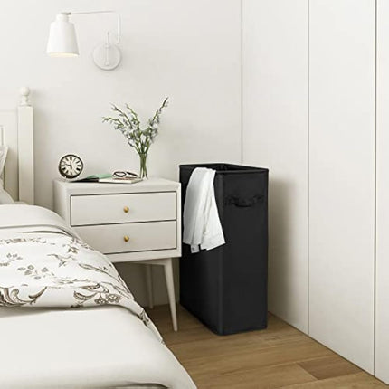 Chrislley Slim Laundry Basket Small Foldable Laundry Hamper Collapsible Washing basket Laundry Bin with Handle