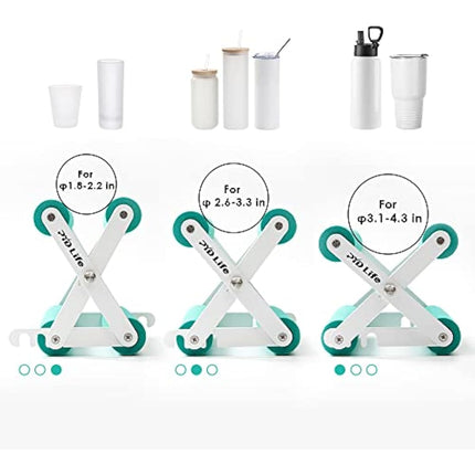 PYD Life Cup Tumbler Cradle Holder for Crafting Vinyl Application Mint Green with Foam Measurements 3 Adjustable Width for Tumblers Cups Mugs Bottles Epoxy Crafts