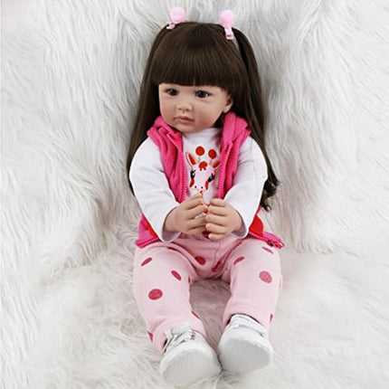 ZIYIUI 24inch Reborn Dolls Baby Soft Silicone Lifelike Girls Realistic Babies That Look Real Life Newborn Toddler for Kids Open Eyes