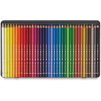 Faber-Castell Polychromos Colouring Pencils Various Designs to Choose From, 36 Metal Case + 12 Castell 9000, Green, 1