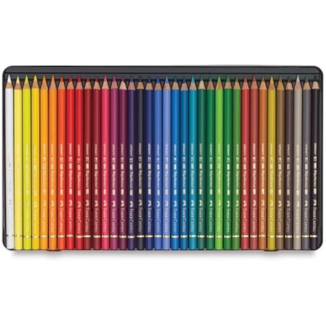 Faber-Castell Polychromos Colouring Pencils Various Designs to Choose From, 36 Metal Case + 12 Castell 9000, Green, 1