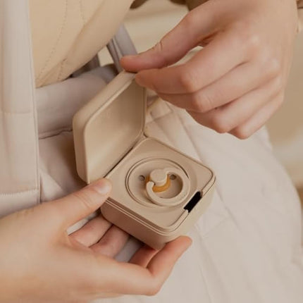 BIBS Pacifier Box with Strap. Soother Holder and Steriliser case. 100% BPA Free Food-Grade Material. Made in Denmark. Petrol