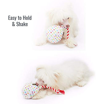 Pet London Birthday Balloon Dog Toy - Celebrate Your Dog's Happy Birthday - Plush colourful Rainbow Confetti Pattern Dog Party Gift-Perfect Pup Special Day Present-UK Designer Brand-BDAY or Adoption